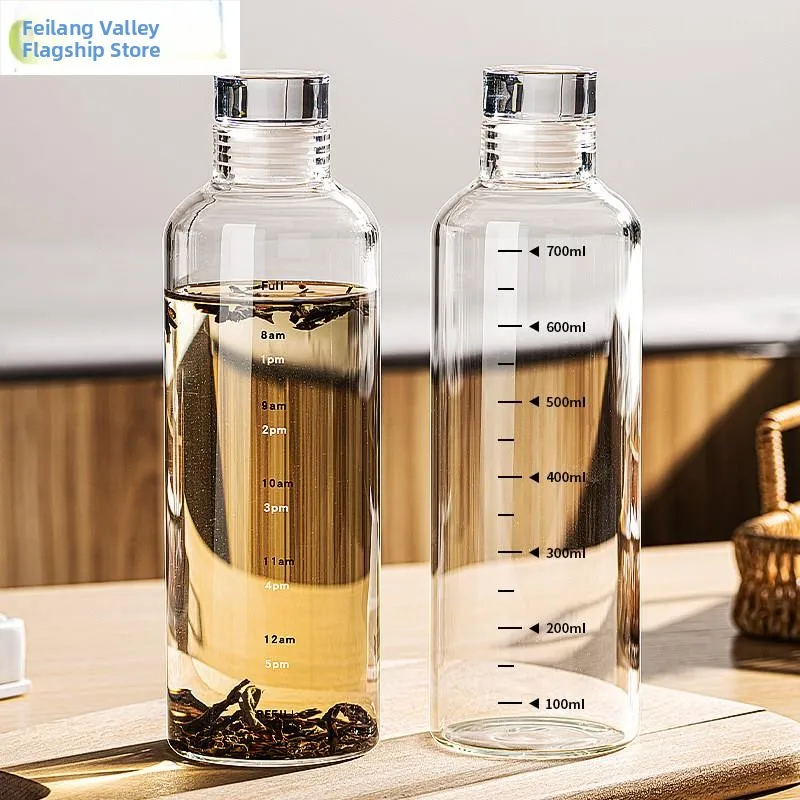 

Large Capacity Mineral Water Bottle Coffee Cold Brew Transparent Glass Cup Portable Drinking Water Cup Sealed Lid Antibacterial