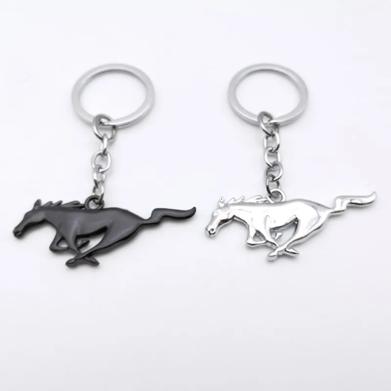 Metal 3D Car Styling Keychain Running Horse Emblem Badge Keyring Key Chain For Gift for Ford Mustang Shelby GT 350 500 Cobra