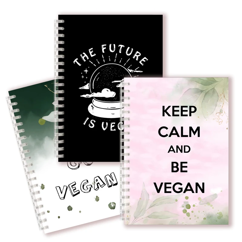 Keep Calm and Go-Cuaderno de espiral vegano, diario de notas para Plan de dieta verde, lista de verduras, veganismo, regalos para mujeres