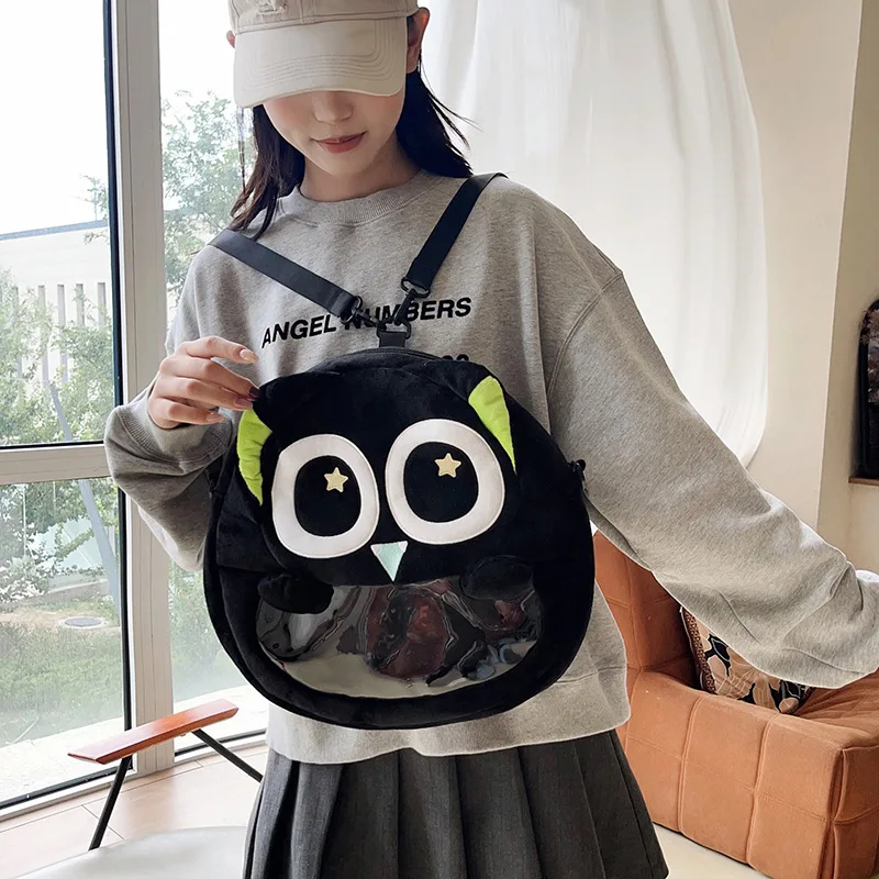 35cm アニメ「羅小黑」ぬいぐるみ PVC 透明 イタバッグ グッズ バッジ ディスプレイバッグ バックパック ギフト