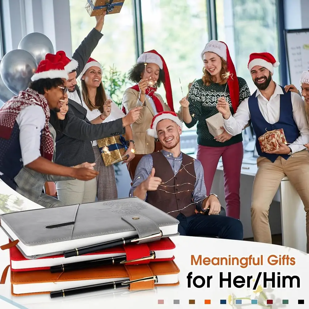 パーソナライズされたA5罫線入りレザージャーナル - 200ページ、5.9 x 8.4インチ、男女兼用、ペン付き、毎日の書き込みや手帳に最適