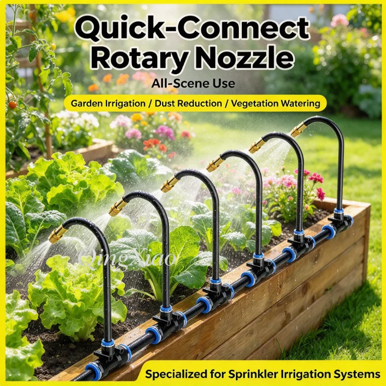 Quick Connect Misting Nozzle Irrigation Kit Adjustable Sprayer Set Watering Cooling Dust Reduction Yard Landscape Maintenance