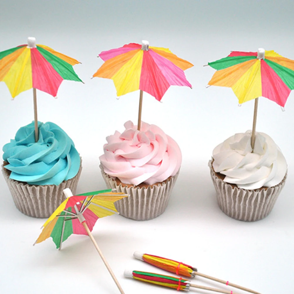 

50 PCS Octagon Umbrella Sign Drink Umbrellas Parasol Picks for Drinks Cocktail Parasols Cake Mini