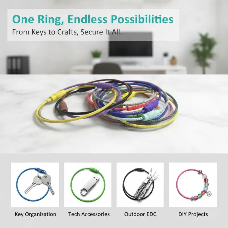 10Pcs Rust-Proof  Colorful Stainless Steel Wire Luggage Tag Clip Durable And Easy To Install Perfect For Travel And Everyday Use
