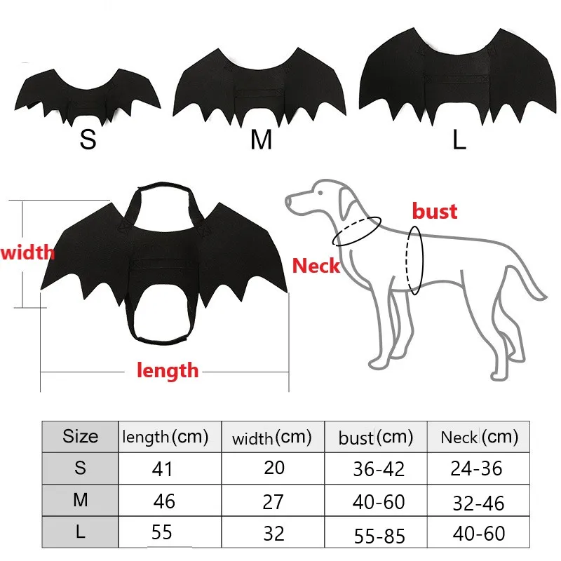 Funny Halloween Dog Clothes Bat Wings Cosplay Costumes Dog Costumes for Small Dogs Cat Costumes Dog Halloween Costume