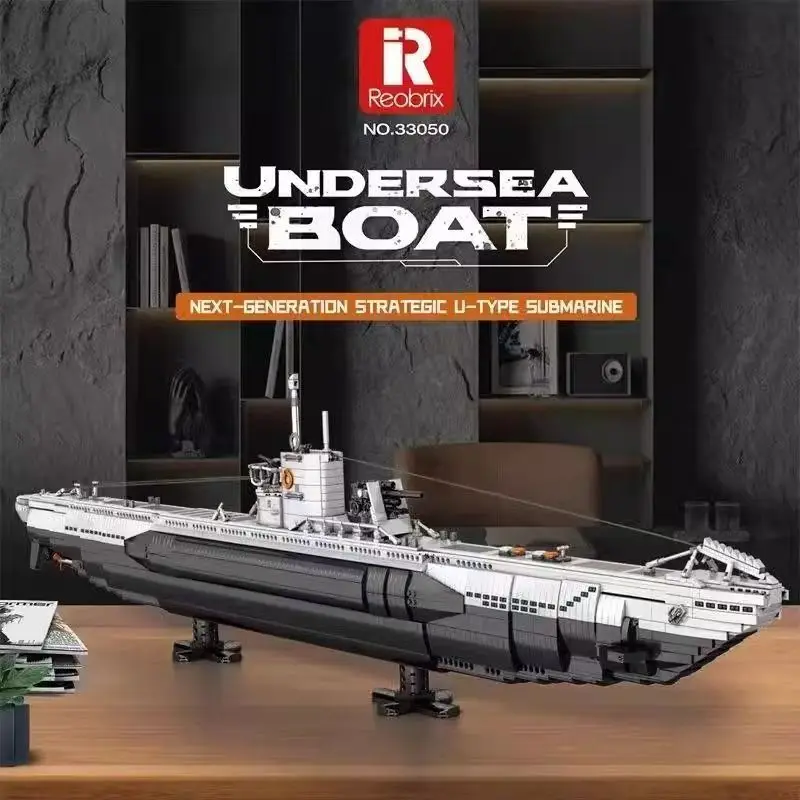 Reobrix Military Naval Ship Submarine Model Building Blocks Set 33050 Assembly Bricks Display Gift for Adults Christmas