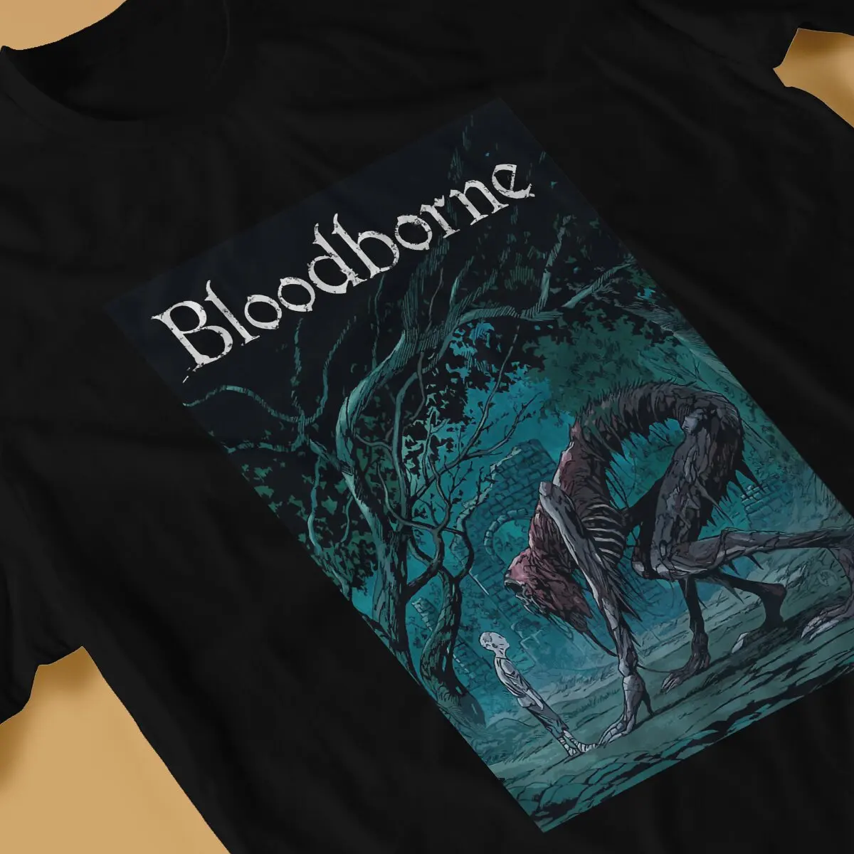 Blackborne Game T Shirts for Men Pure Cotton Amazing T-Shirt Crew Neck DARK SOULS Tees Short Sleeve Clothing Summer