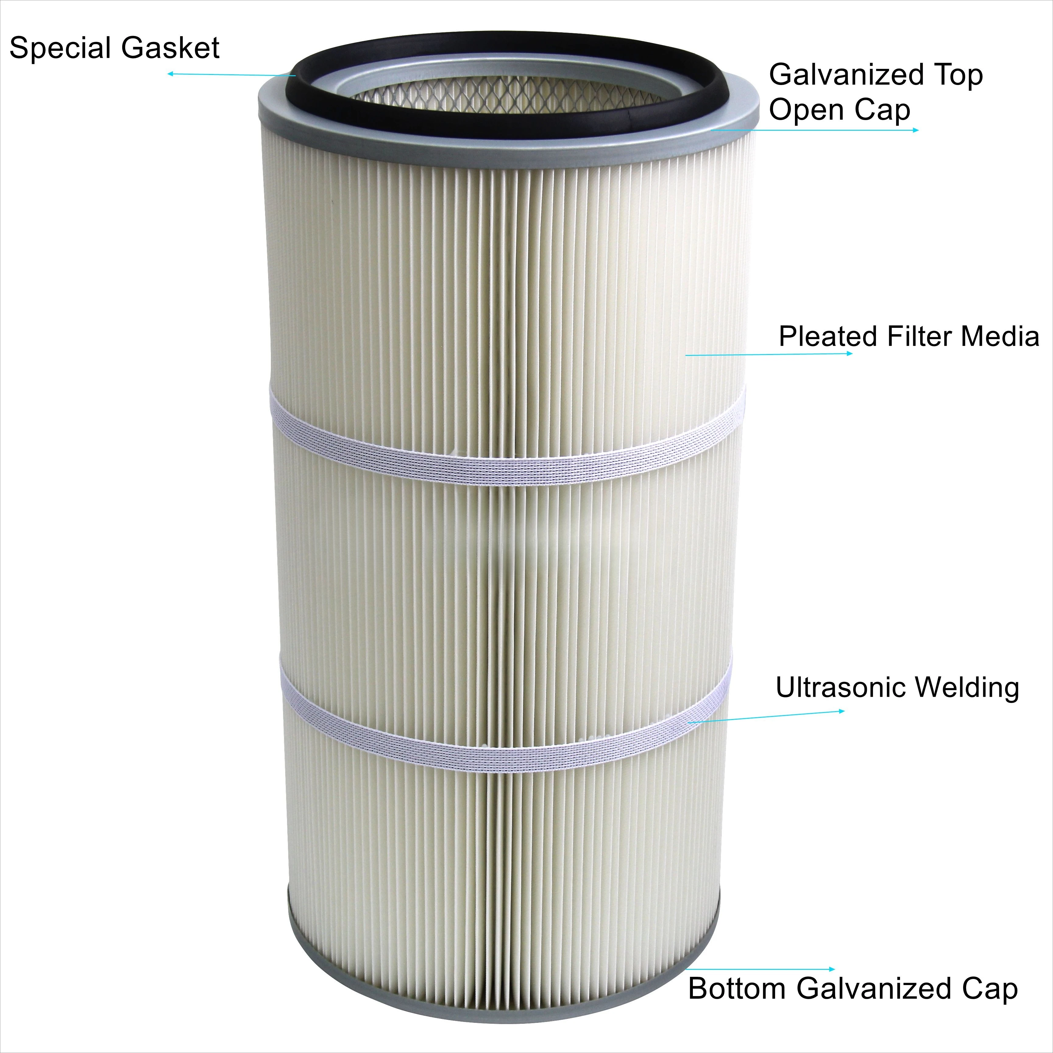 0.3 Micron Laser Cutting Air Smoke Welding Fume Smoke Dust Collector Cylindrical Pleated Air Filter Cartridge