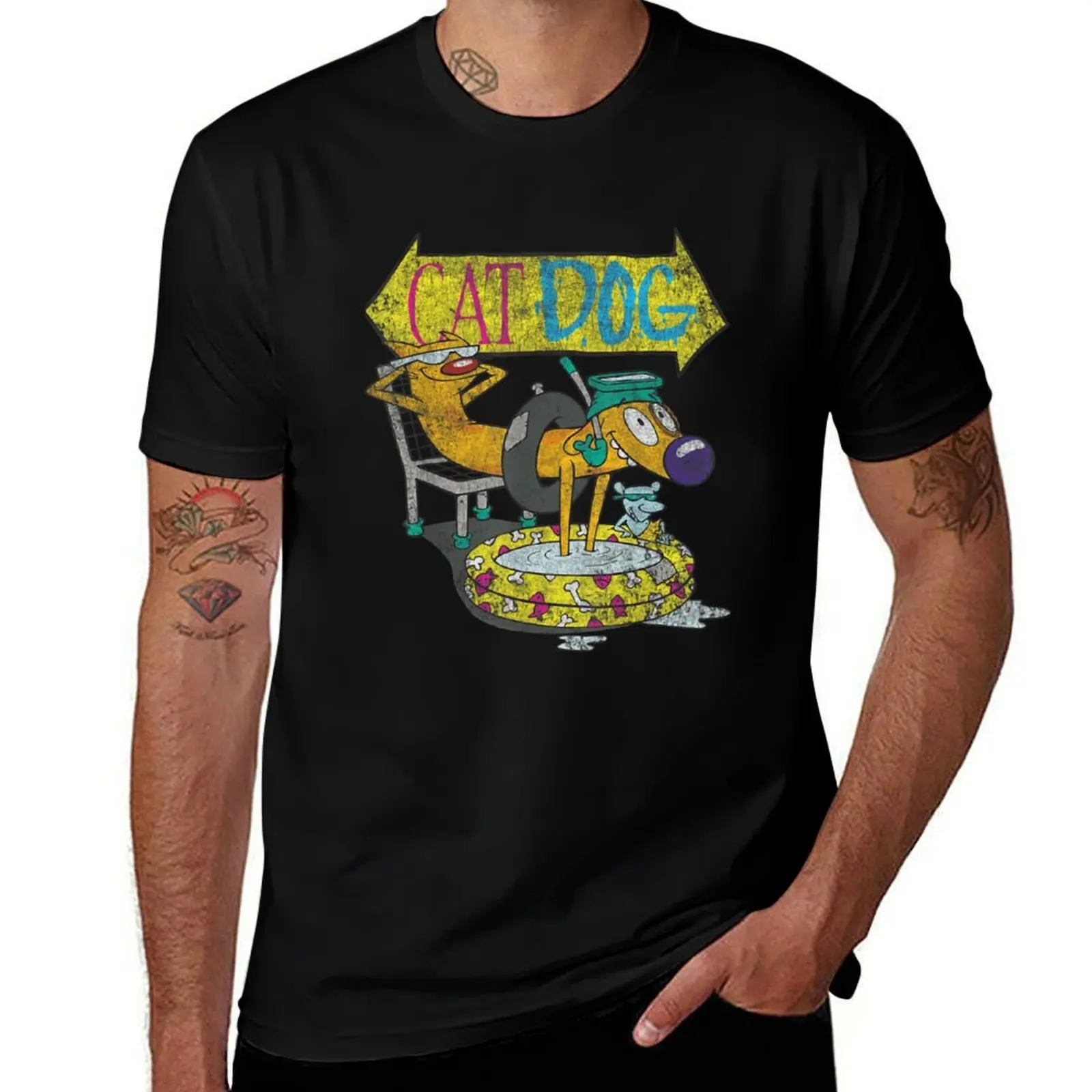 

NK CatDog Chilling T-Shirt plus size clothes custom t shirt clothes anime shirt black t-shirts for men