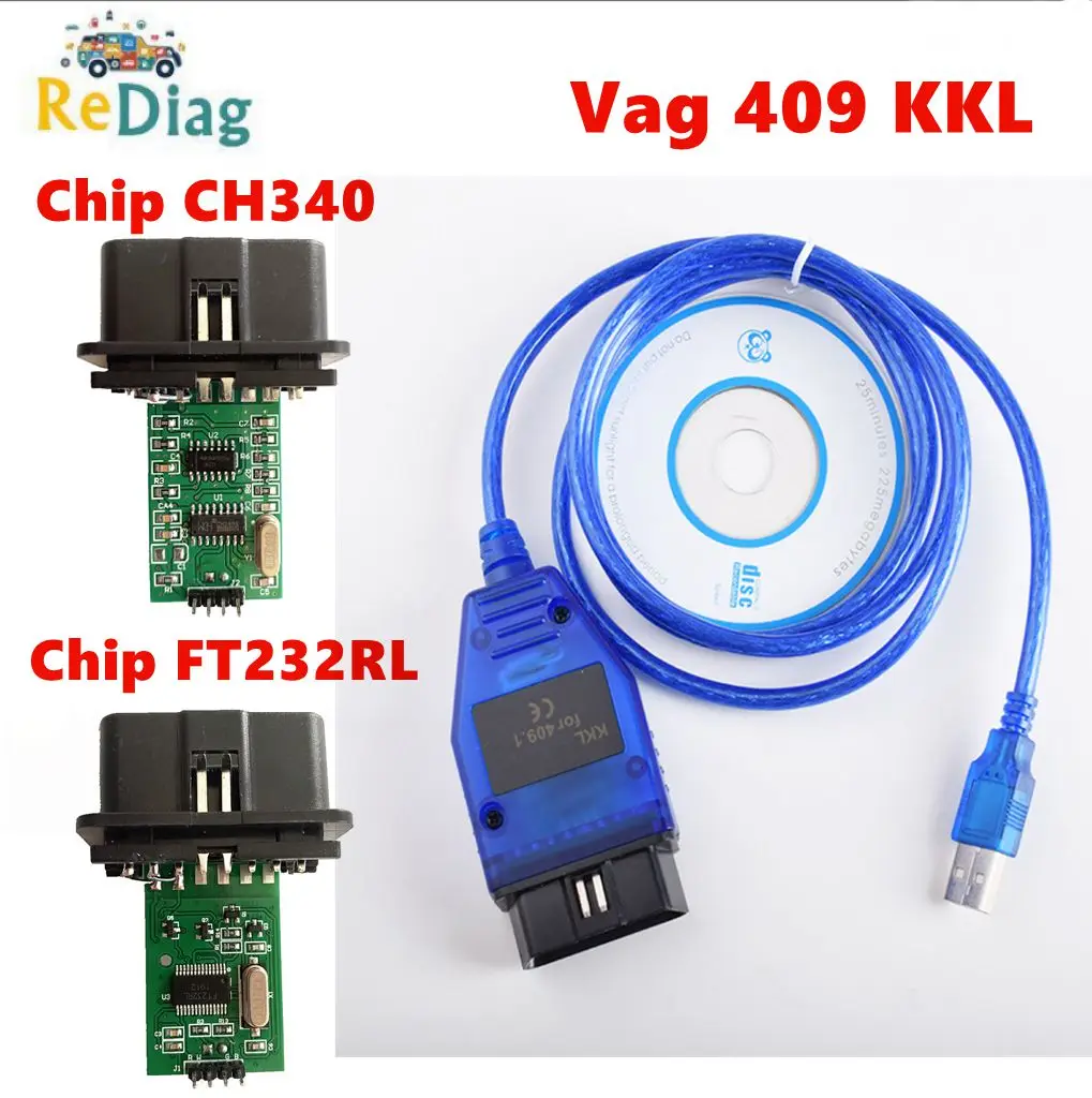 Newest Vag 409 kkl with FTDI FT232RL Auto Scanner Cable Auto Diagnostic Interface Cable For Multi-brand cars