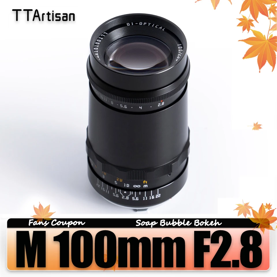 

TTArtisan M 100mm F2.8 Soap Bubble Full Frame Camera Lens for Studio Photography Leica M Mount M2 M3 M4 M5 M6 M7 M8 M9 M10 M11