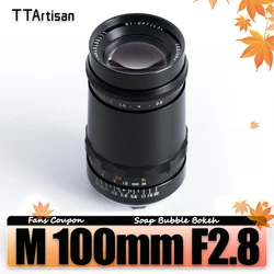 TTArtisan M 100mm F2.8 Soap Bubble Full Frame Camera Lens for Studio Photography Leica M Mount M2 M3 M4 M5 M6 M7 M8 M9 M10 M11