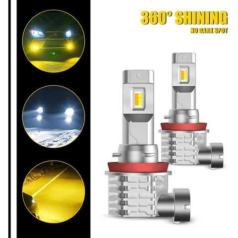 2x AUXITO H8 H11 Светодиодные противотуманные фары Canbus для Skoda Superb 3 Ford BMW E90 Lada Toyota H9 H16JP Светодиодные двухцветные 6000K 3000K Диодные лампы