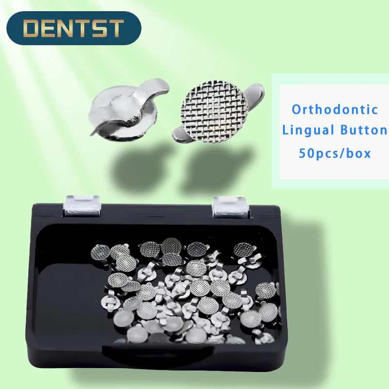 50pcs/box Dental Orthodontic Bondable Lingual Button with Small Cleat for Brackets Braces Archwires