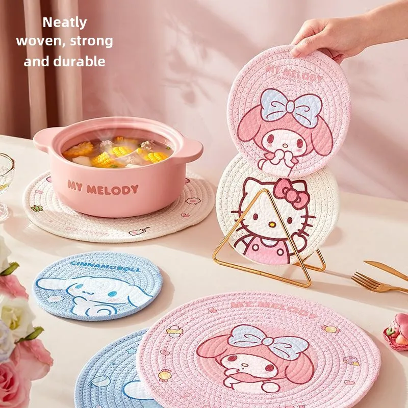 Sanrio cartoon kuromi My melody insulated placemat household coaster table mat resistant to high temperature and anti-scalding