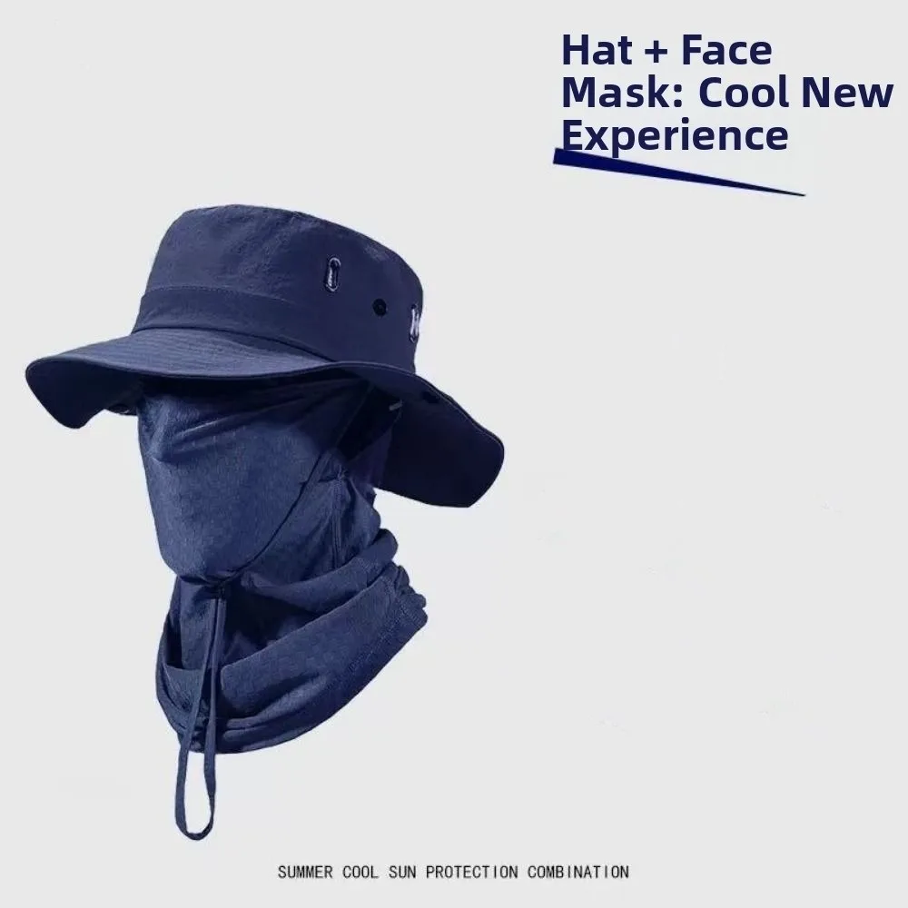 Unisex Design Quick Dry Men Sun Hat Breathable Foldable Full Face Mask Soft Material with Mask Fisherman Hat Hiking view 4