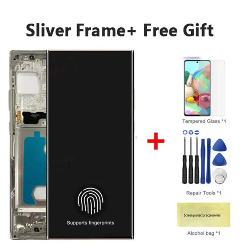 To For AMOLED For Samsung Note 20 Ultra N986B N985 N985F Display Note20 Ultra 5G SM-N986F LCD Touch Screen Support Fingerprint