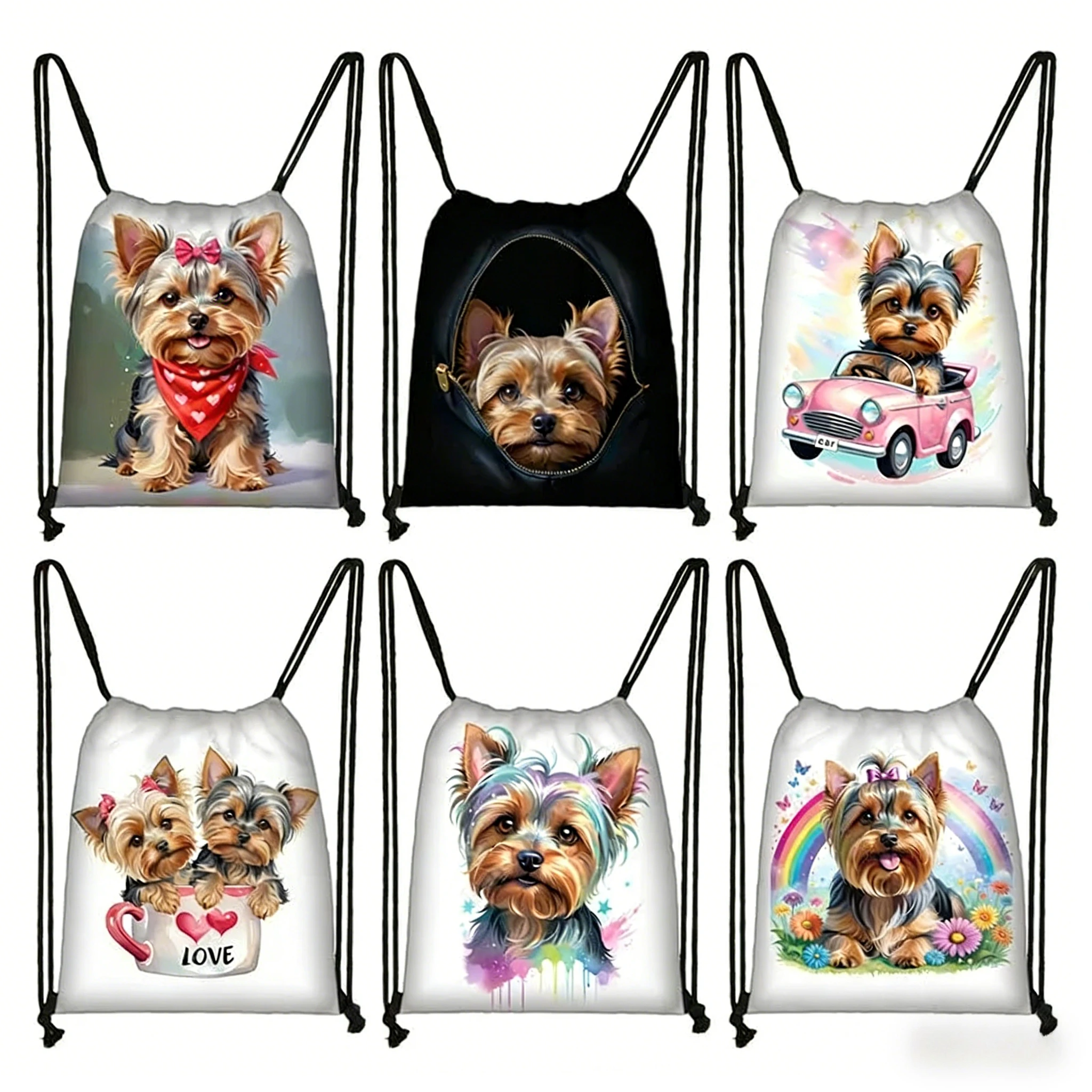Mom Puppy Dogs Painting Print Children School Backpack Lightweight Kids Bookbag Multifunctional Storage Bag Shoes Bag