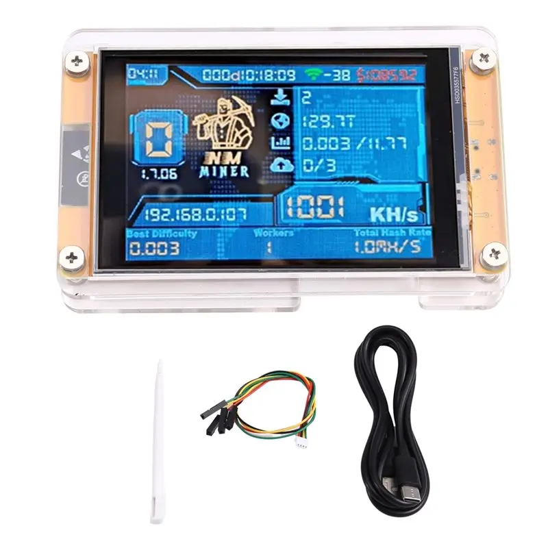 

Новинка! Nmminer Crypto Lottery BTC Solo Miner 1010KH/S с 3,5-дюймовым интеллектуальным дисплеем для Nerdminer V2 Bitcoin