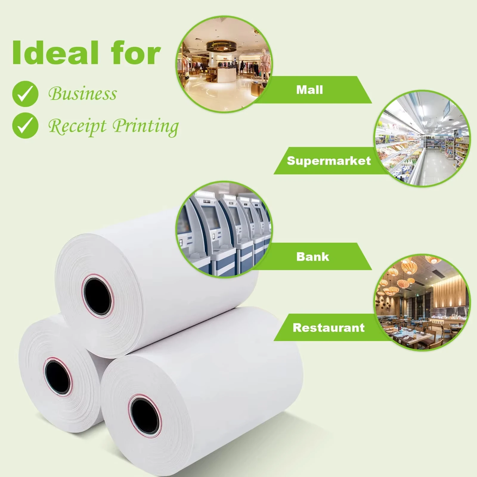 Cash Register Thermal Paper Rolls 57x40mm Receipt paper rolls Point of Sale Thermal printer paper Credit Card Paper Supermarket