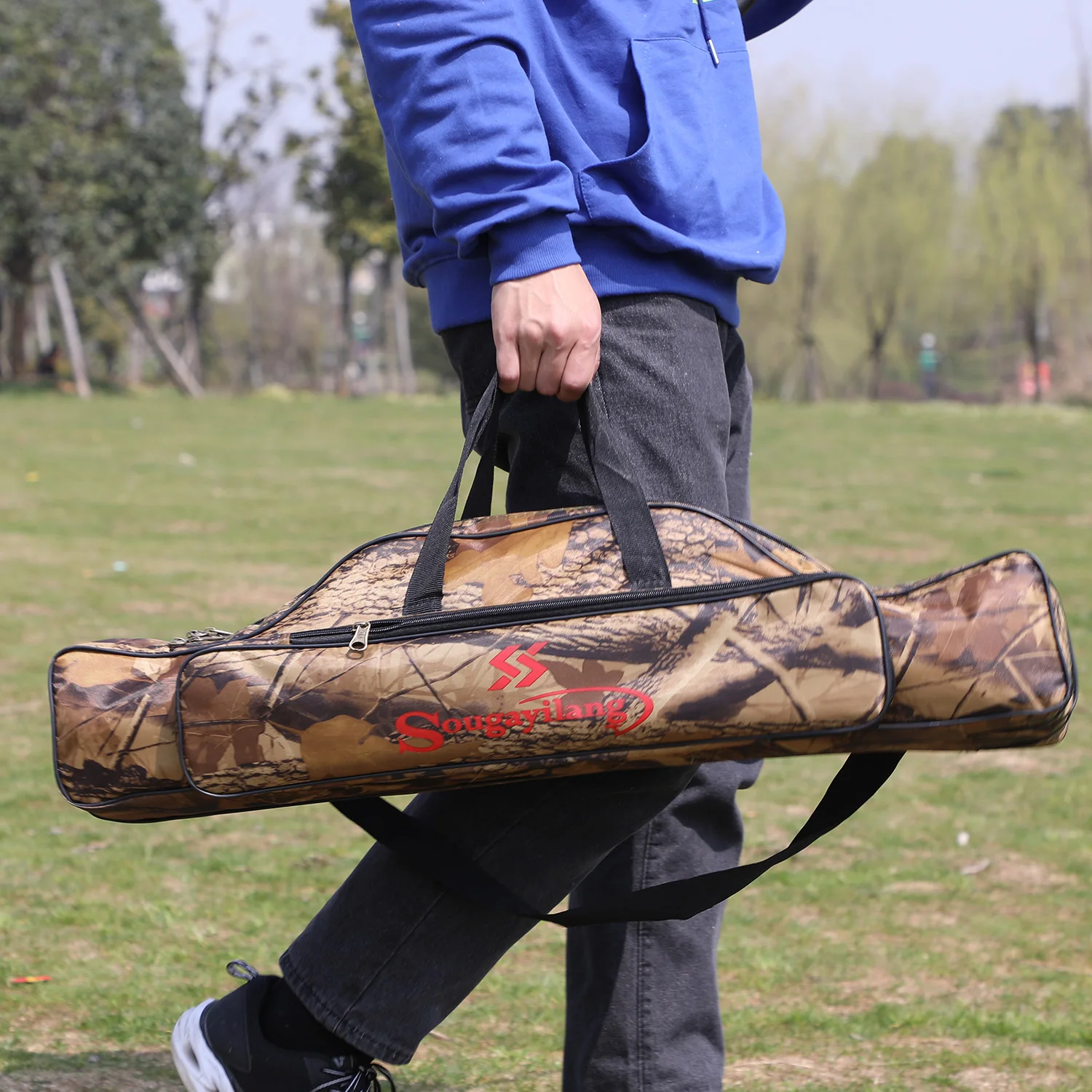 Bolsa de caña Sougayilang de pesca portátil de nailon, gran capacidad - imagen 2