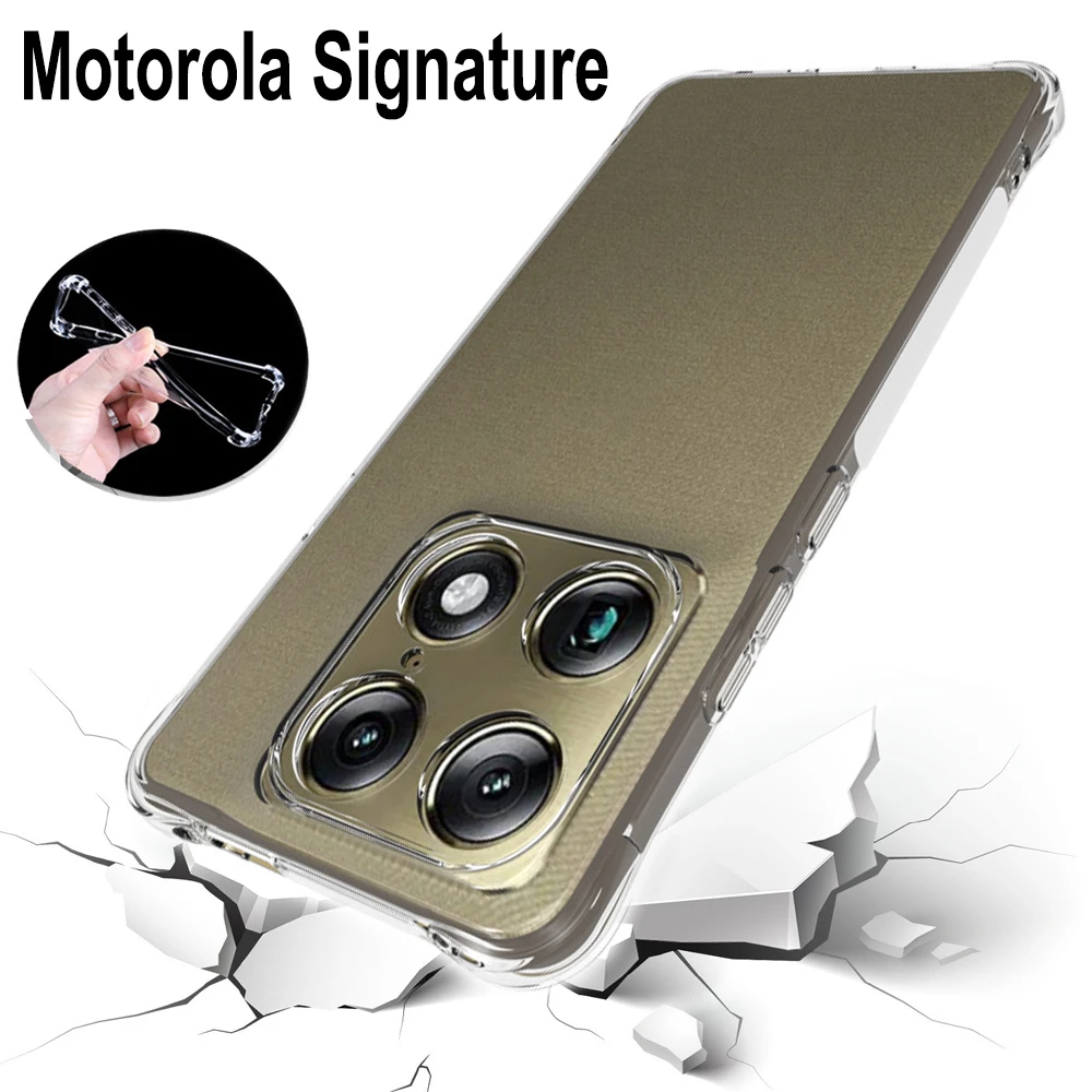 EUCAGR Für Motorola Signature 5G Hülle, Luftkissen, stoßfest, Airbag, Silikon, TPU, weiche Rückseite, Hülle für Moto Signature 2026