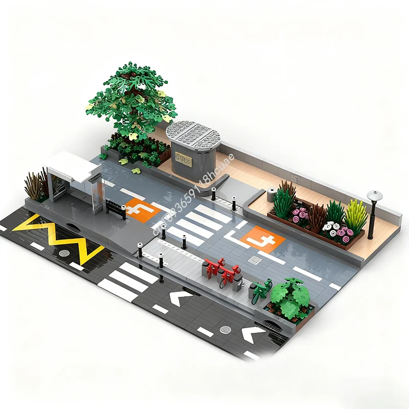 

1491 шт. MOC устойчивая модель мобильности Lyon City, строительные блоки, игрушки, творческая идея для рукоделия, сборка рождественских подарков