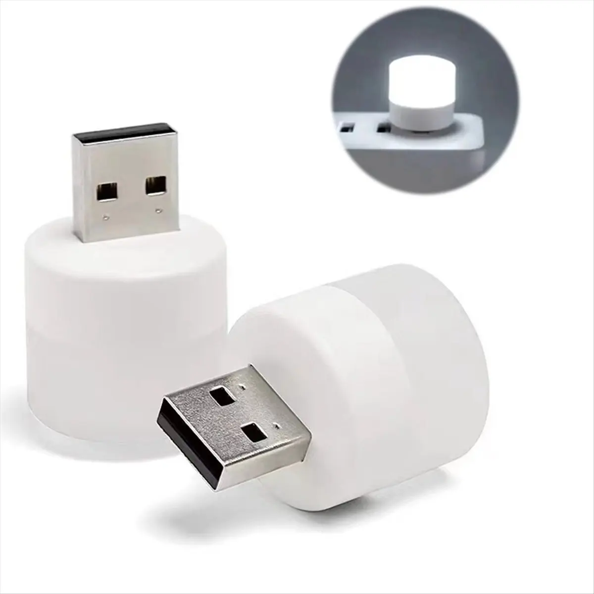 10Pcs Mini USB Night Light Eye Protection Book Reading Light USB Plug Computer Mobile Power LED Night Lamp,White Light