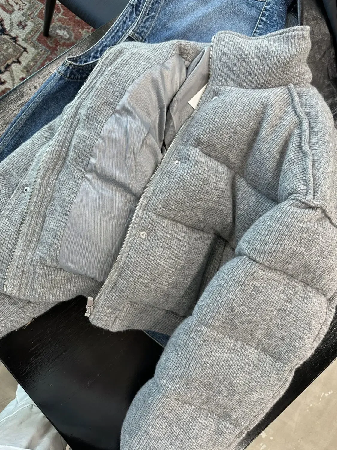 Parka corto in cotone grigio di fascia alta in stile coreano allentato caldo addensato colletto alla coreana Outwear 2023 nuovo cappotto invernale