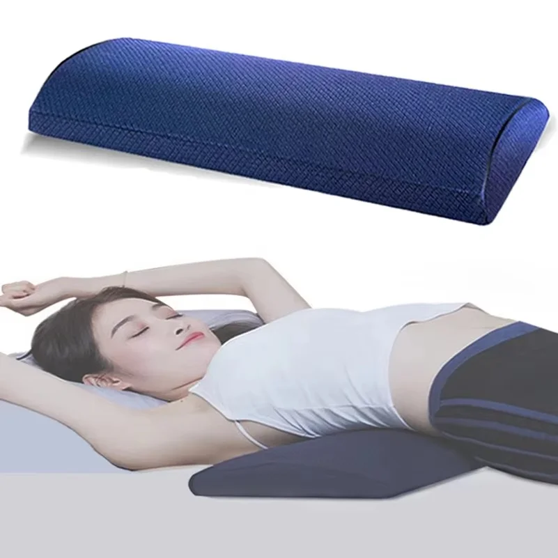 Comfort Bolster Pillow for Back Memory Foam Cotton Cover Lumbar Support Pillow for Semi Roll Pillow