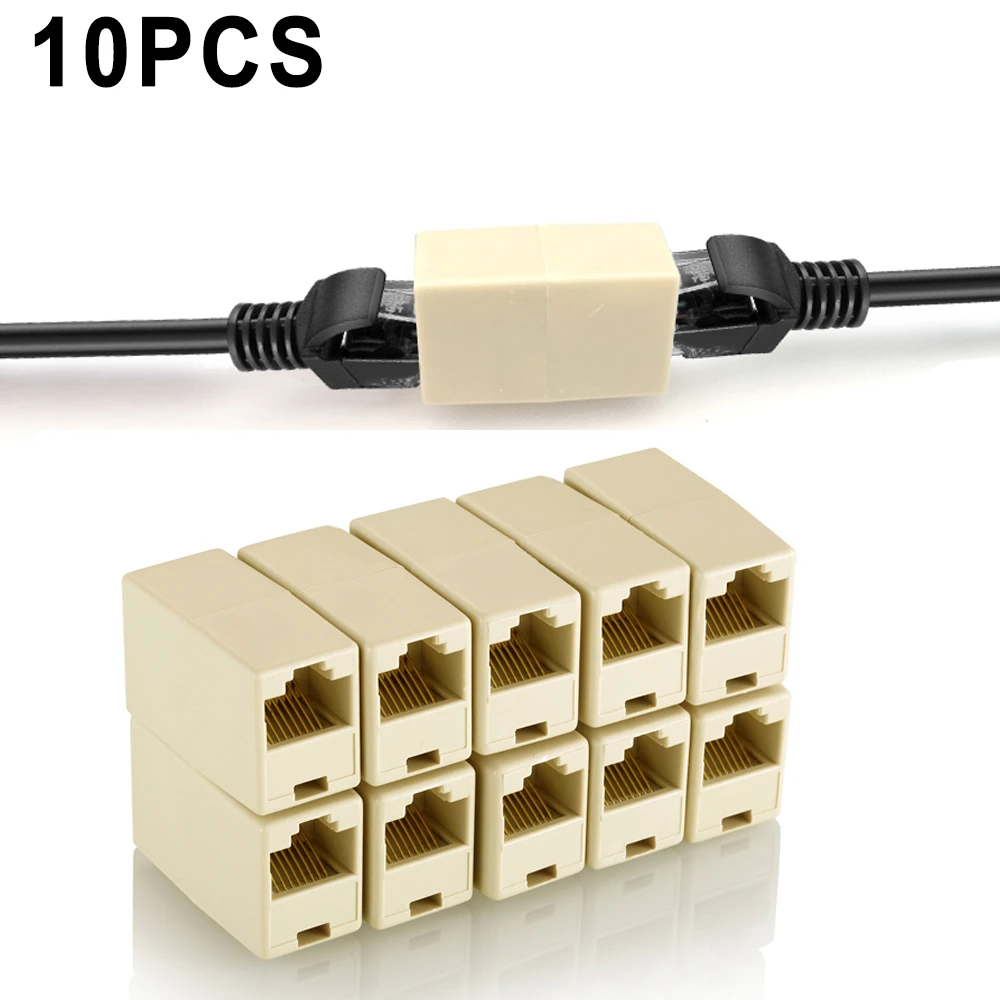 

New Alloy Internet Tools RJ45 CAT5 Coupler Plug Adapter Network LAN Cable Extender Connector 10pcs