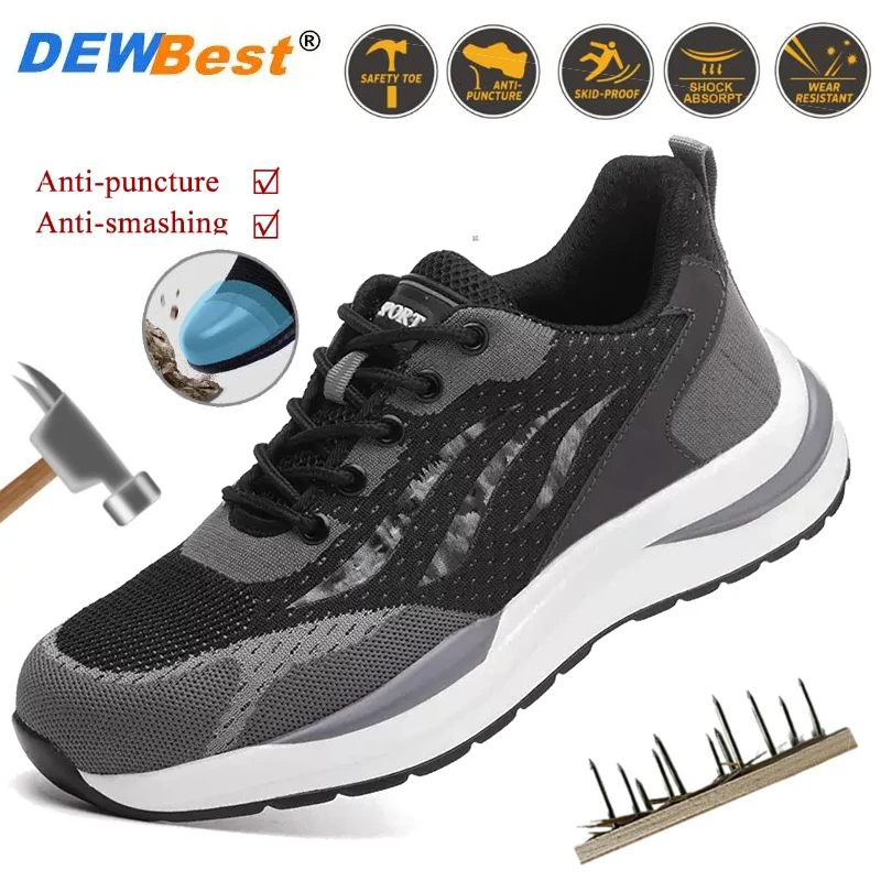 New Men's Shoes: Breathable, Impact-Resistant, Puncture-Resistant, Stylish, Lightweight, and Slip-Resistant Safety Shoes