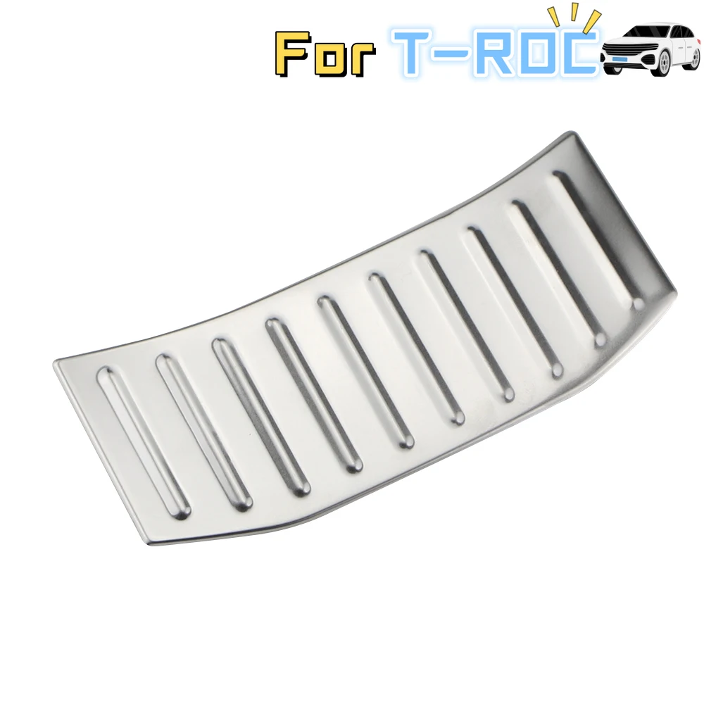 Steel Rear Middle Anti-kick Scuff Plate Stickers Cover for Volkswagen T-Roc TROC 2017 2018-2021 2022 Trim Interior Accessories