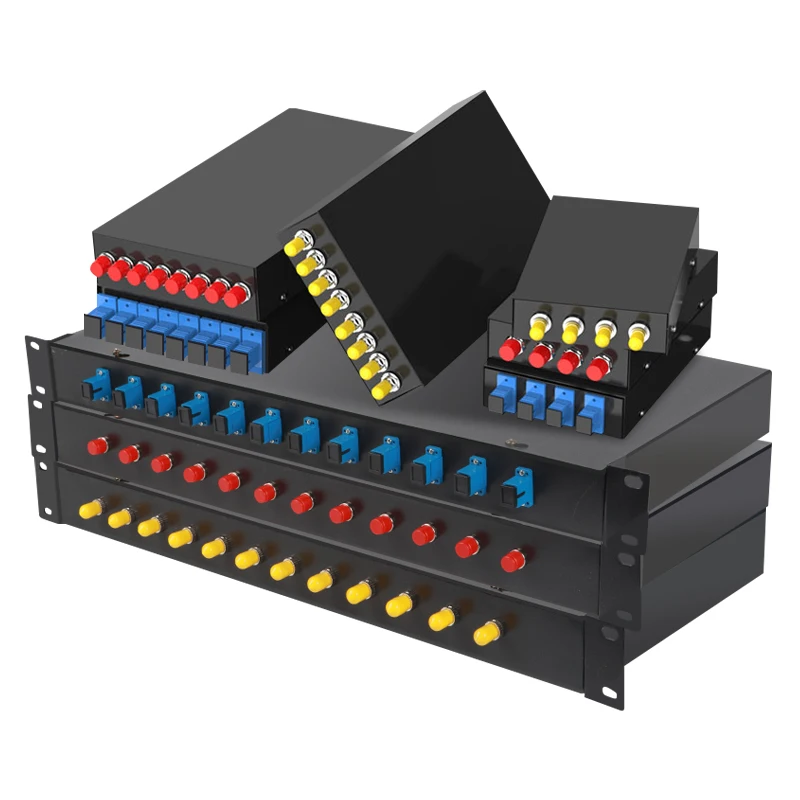 BYXGD Telekommunikationsgeeignete 4/8/12/24 Port Glasfaser-Anschlussbox SC/LC/ST/FC Leer & Vollkonfiguriert Rack-Montage Glasfaser-Patchpanel