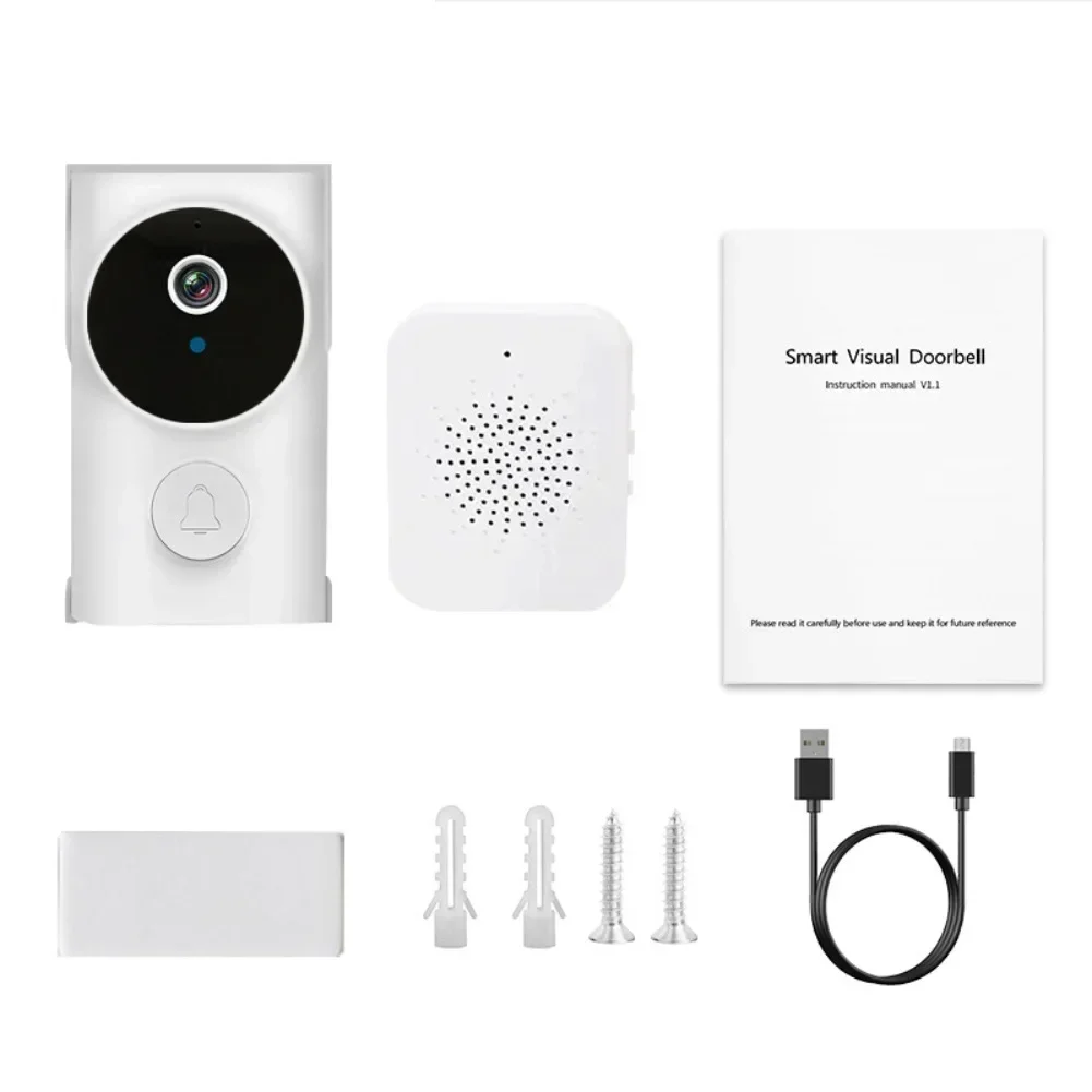 

Front Door Porch Monitoring Smart HD Doorbell PIR Motion Sensor AS SHOWN PIR Motion Detection Push Notifications
