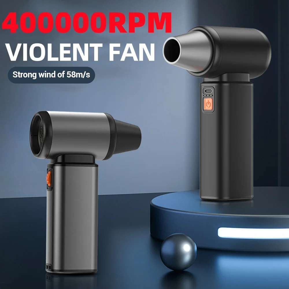 

400000RPM Turbofan Brushless Motor Dust Cleaner Infinite Speed Regulation USB Rechargeable Powerful Dust Blower Turbo Fan Dryer