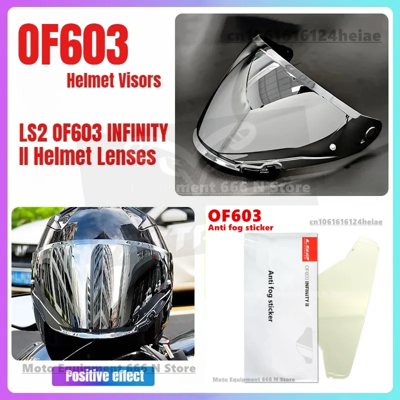 

Original LS2 OF603 INFINITY II Helmet Lens,clear Lens,Anti fog sticker,Silver Visors Green Windshield Replacement Accessories