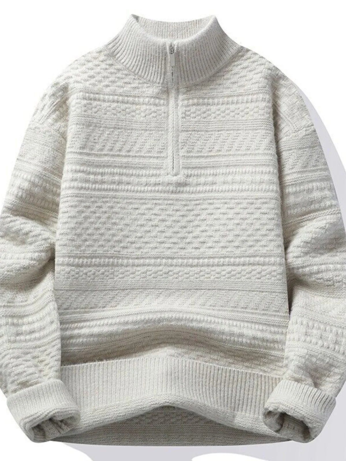 

Мужской вязаный свитер на молнии, однотонный базовый слой, воротник-стойка, Thiened Long Sve, повседневный модный свитер, весна-осень