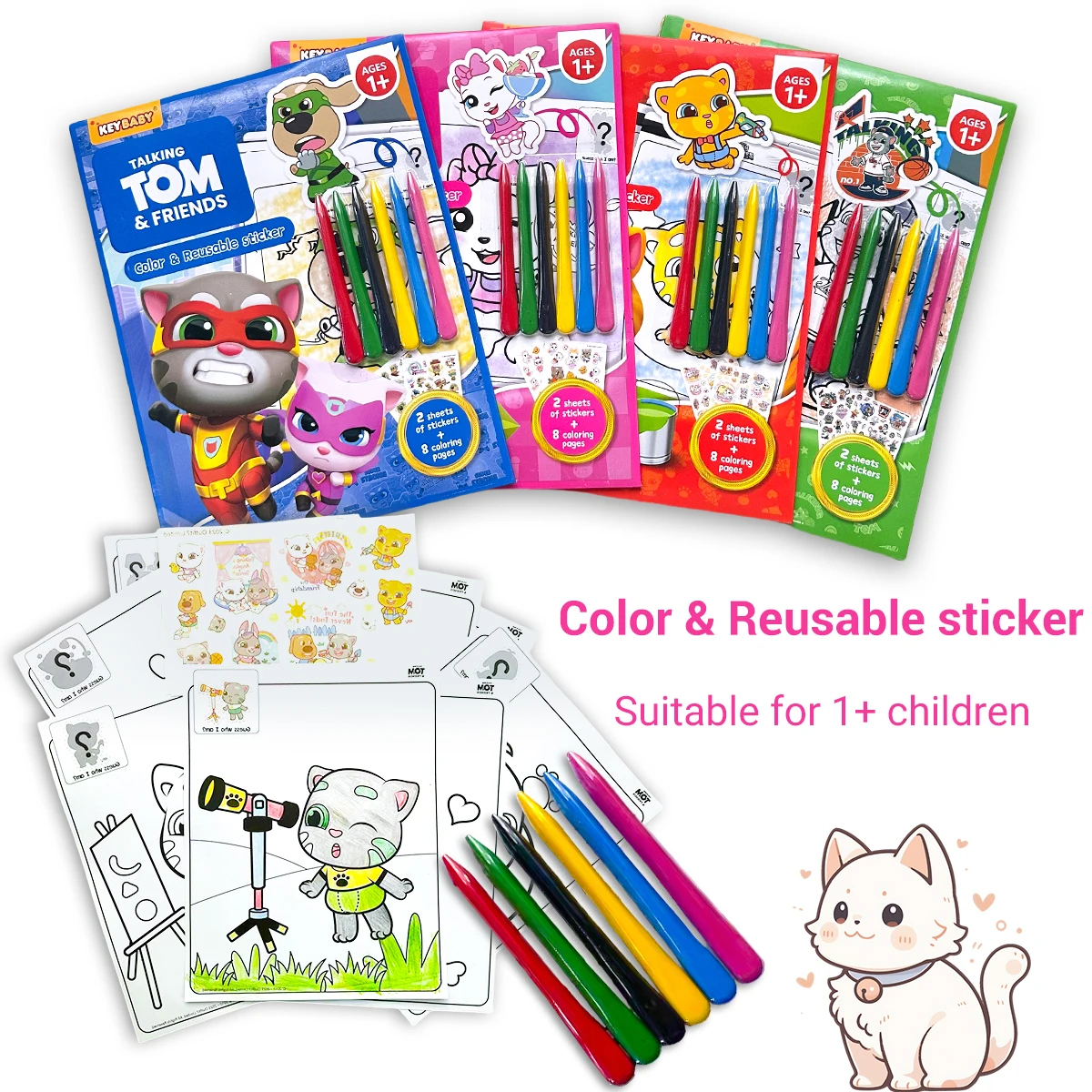 

Baby Drawing Coloring Cardstock Contains Two Stickers And Six Crayons To Enhance Baby's Free Creativity Puzzle Drawing Book Gift