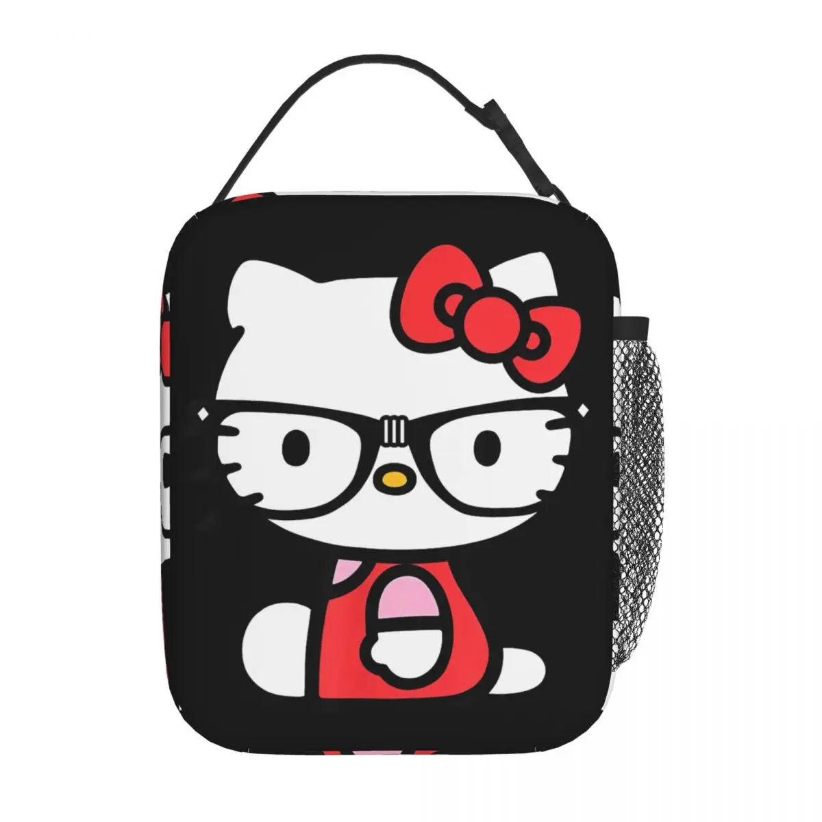 Hello Kitty Nerd Glasses Insulated Lunch Bags Thermal Bag Reusable Large Tote Lunch Box Bento Pouch School Outdoor