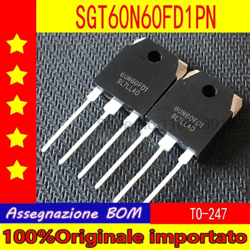 10pcs/lot  SGT60N60FD1PN 60N60FD1 TO-247 IGBT tube for welding machine 60A 600V