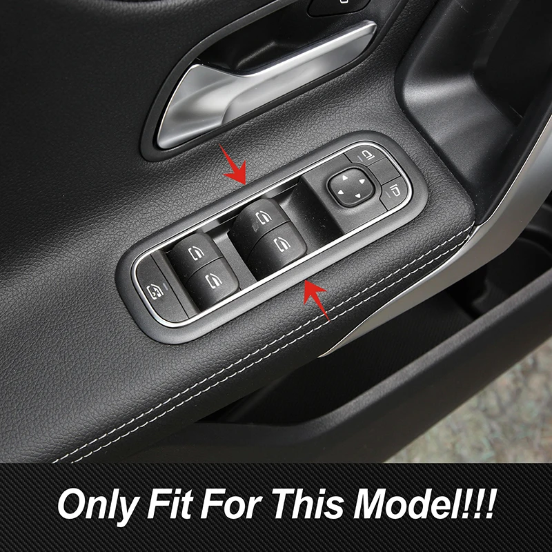 Stainless Steel Window Glass Lifting Buttons Frame Decoration Cover Trim For Mercedes Benz A B Class W177 W247 CLA C118 GLA H247