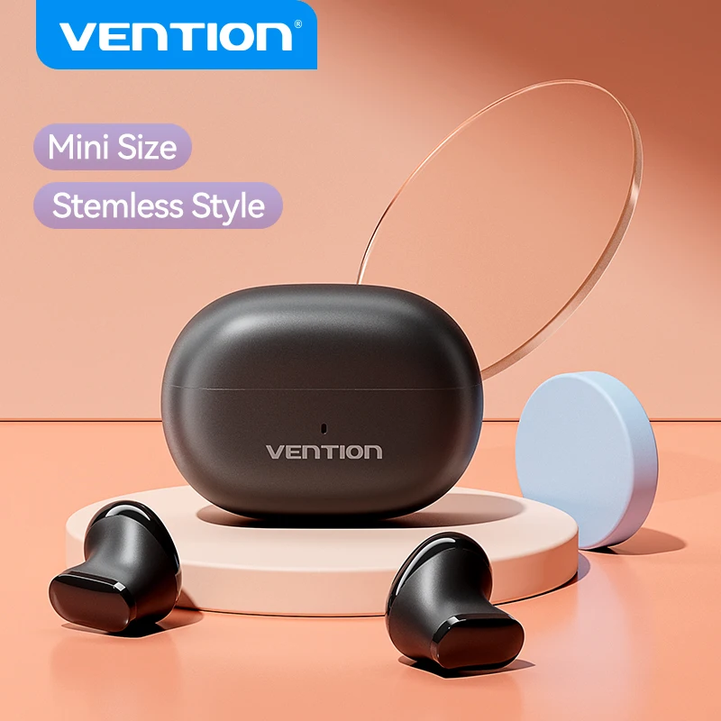 Vention Bluetooth 5.3 Earphone Wireless Earbuds Headset Smart Noise Canceling Sport Gaming Sweatproof Built-In Microphone Touch