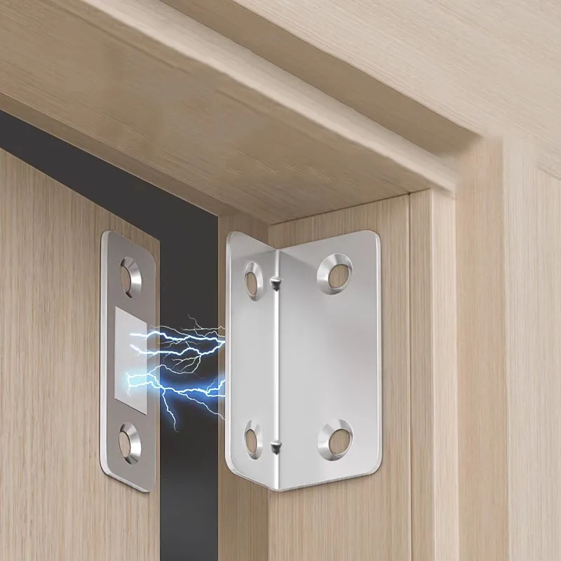 Fermaporta per armadio Fermaporta ultra sottile tipo L Magneti forti Invisibile Nessun chiodo necessario Adesivo Magnete per cassetto Serratura Armadio più vicino