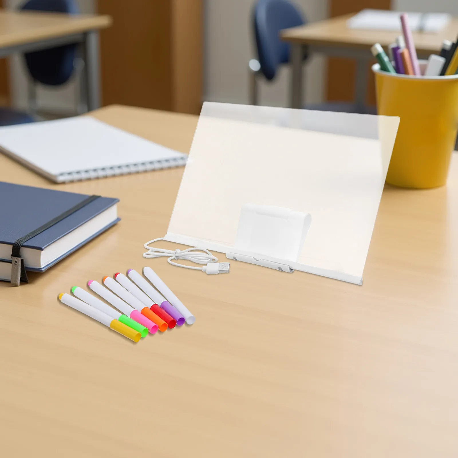 1Set LED Acrylic Writing Pad Rewritable Glow Message Board for Office Home Birthday Note Doodle Drawing Lighted Sketch Board