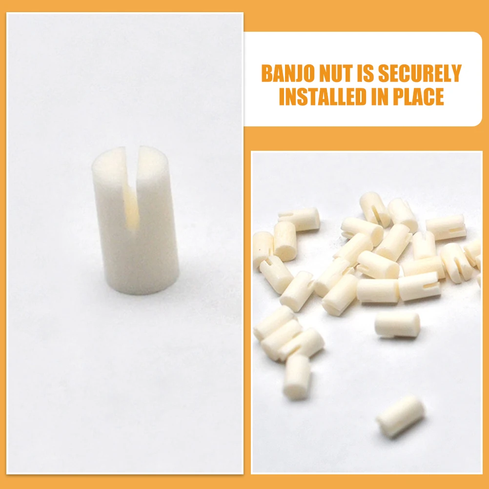 

3Pcs Banjo Nuts Ox Bone String Nut Replacement Banjo Parts Durable Accessories
