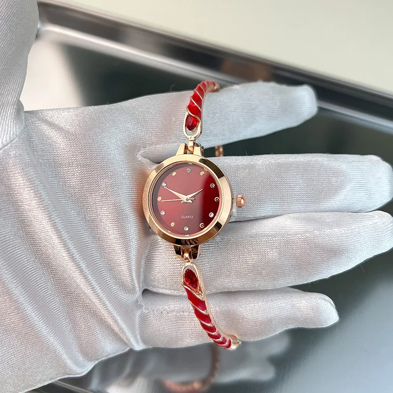 Watch for Women Fashionable Colorful Drill Thin Band Drill Round Women Watch Adjustable Alloy Bracelet Watch Relojes Para Mujer