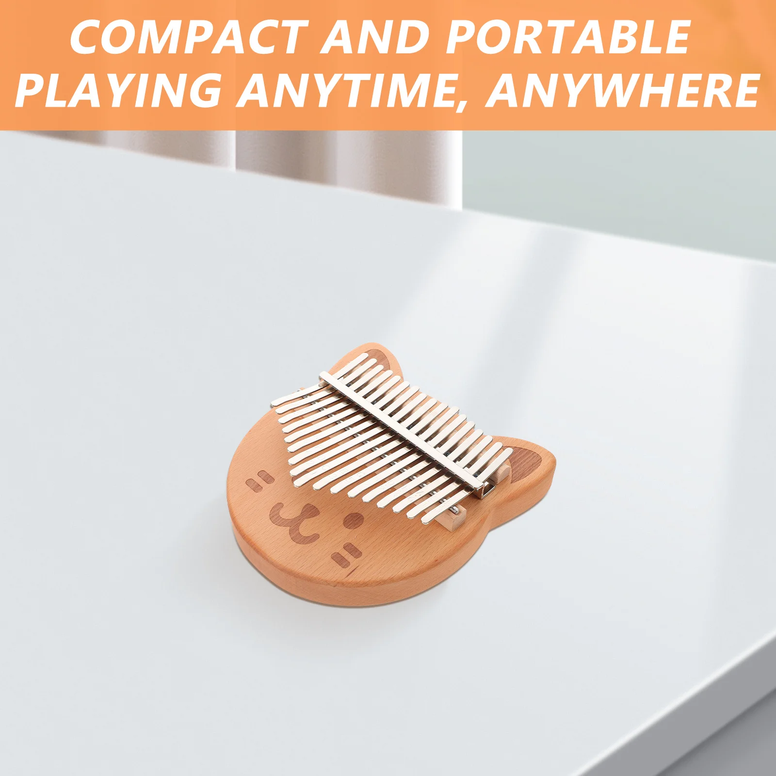 بيانو إصبع خشبي مكون من 17 مفتاحًا للمبتدئين، أداة موسيقية كاليمبا مدمجة مع صوت أثيري #3