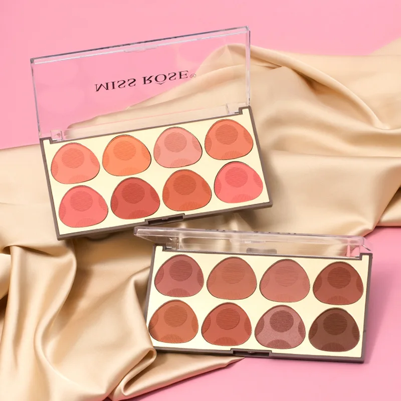 8 Shades Matte Blush Palette Multi-use Powder for Blush Contour Eyeshadow Blendable Long Lasting Portable Daily Facial Makeup