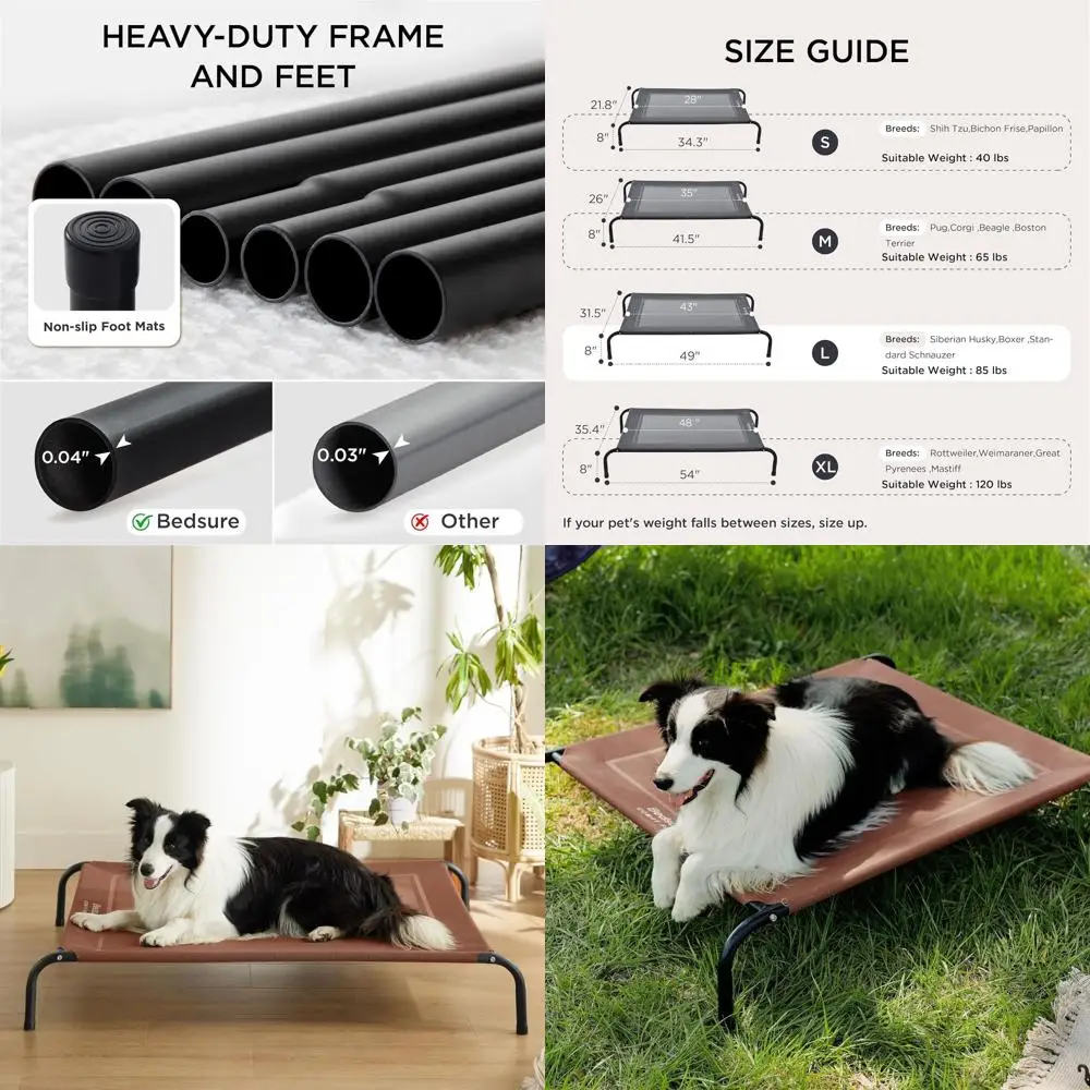 

Portable Terracotta Dog Cot with Mesh, Large Size, Indoor/Outdoor Use, 49